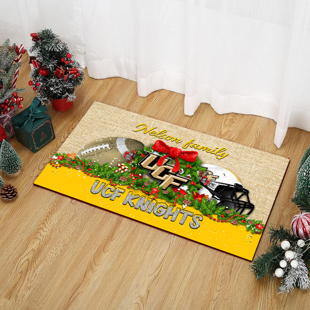 UCF Knights Doormat Personalized Your Name, Sport Team Doormat, Christmas Gifts For Football Fan, Home Decor ETHY-52726
