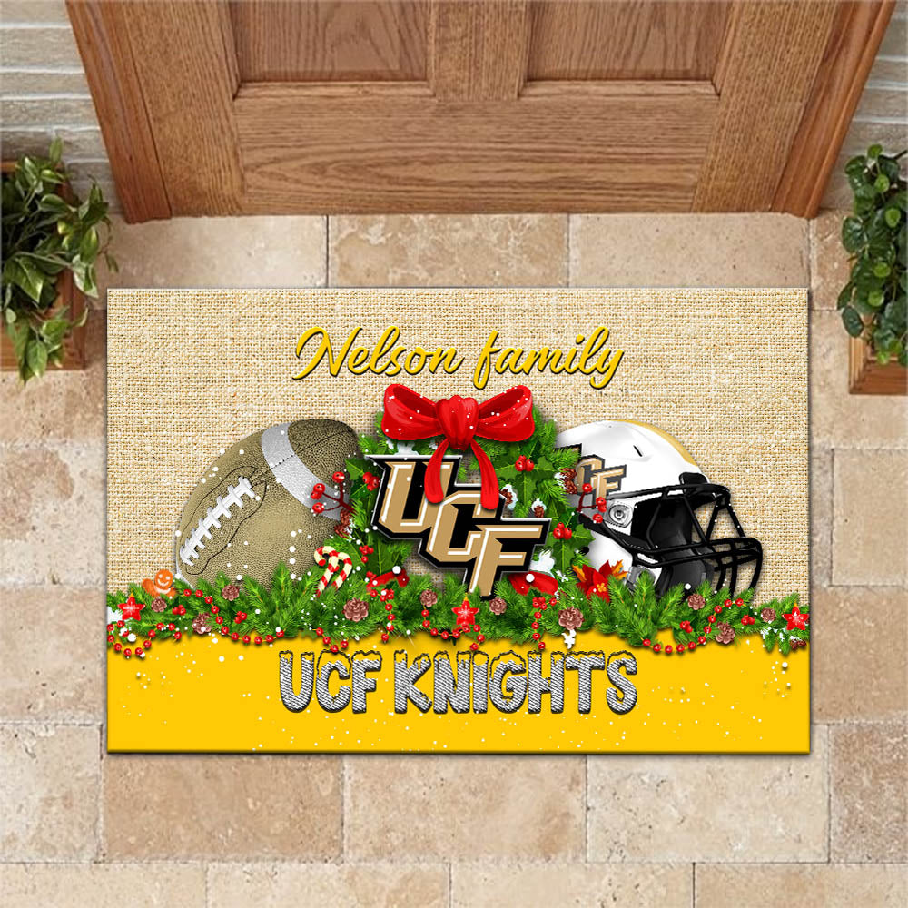UCF Knights Doormat Personalized Your Name, Sport Team Doormat, Christmas Gifts For Football Fan, Home Decor ETHY-52726