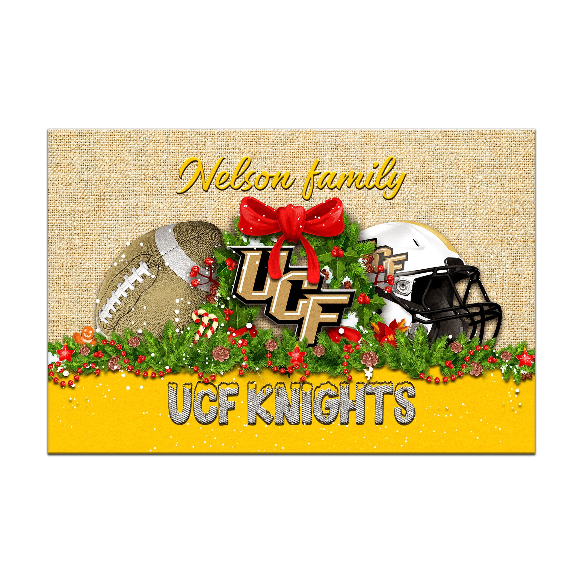 UCF Knights Doormat Personalized Your Name, Sport Team Doormat, Christmas Gifts For Football Fan, Home Decor ETHY-52726