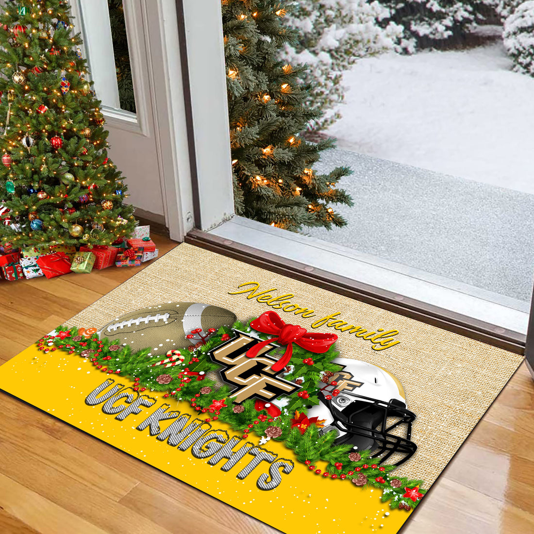 UCF Knights Doormat Personalized Your Name, Sport Team Doormat, Christmas Gifts For Football Fan, Home Decor ETHY-52726