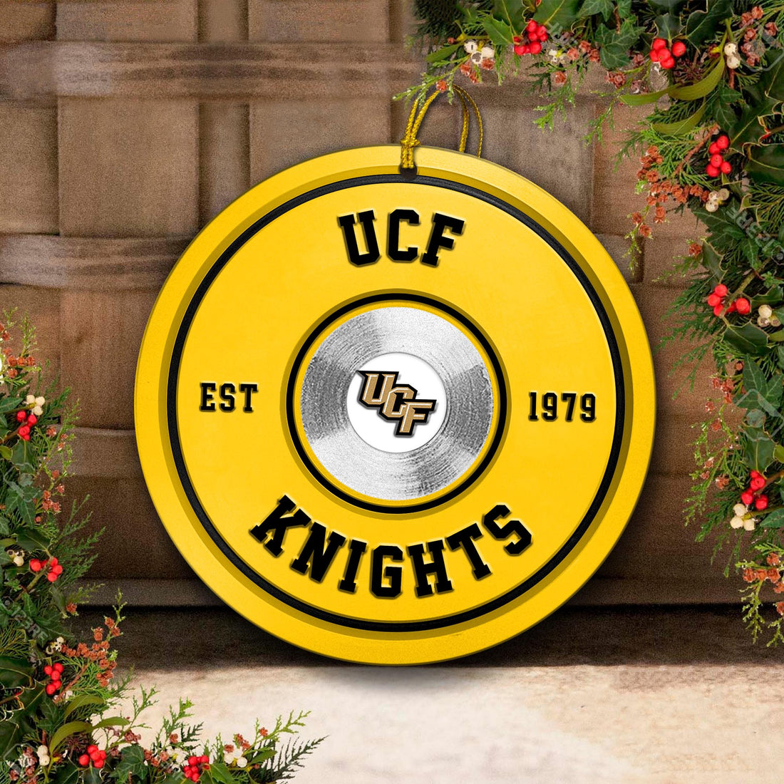 UCF Knights Fitness Circle Aluminium Ornament 2 Side Trending New Arrivals H52883 ETUG311023