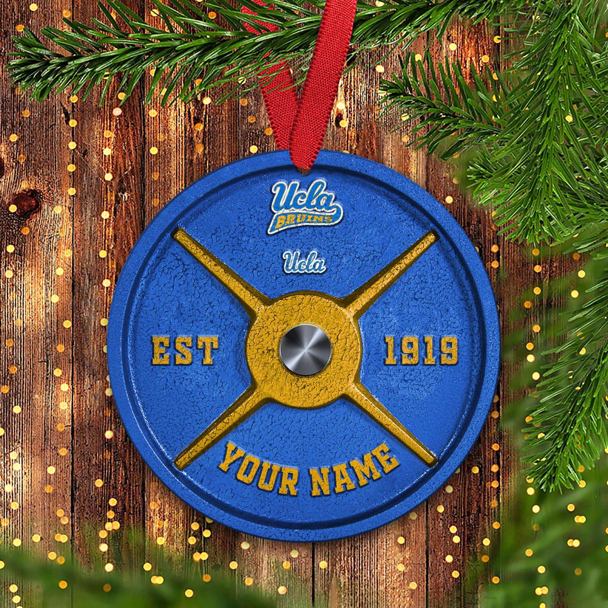 UCLA Bruins Fitness Circle Aluminium Custom Ornament 2 Side Trending New Arrivals H52884 ETUG311023