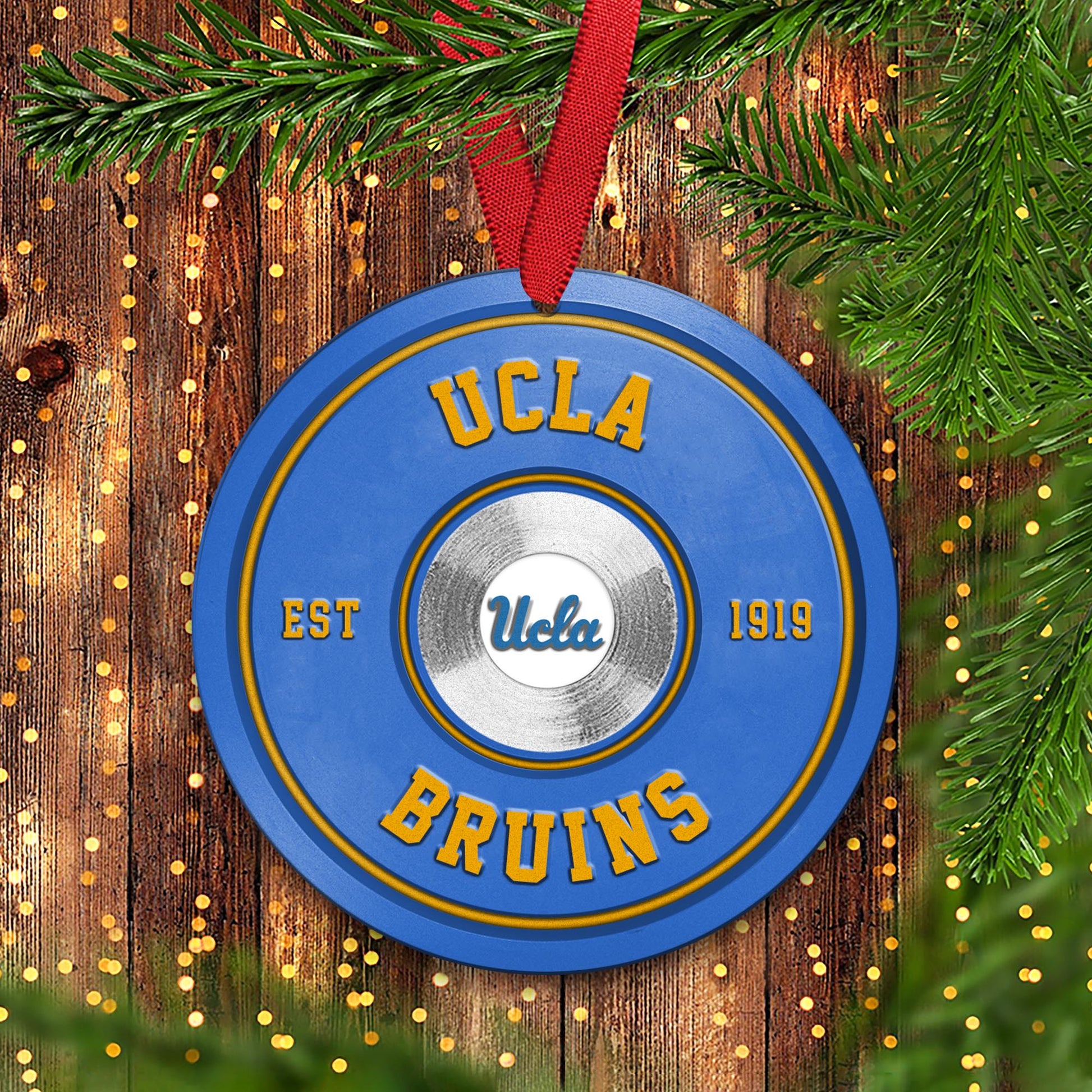 UCLA Bruins Fitness Circle Aluminium Ornament 2 Side Trending New Arrivals H52883 ETUG311023