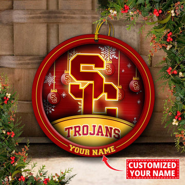 USC Trojans Circle Aluminium Custom Ornament 2 Side Trending New Arrivals H52912 ETUG311023