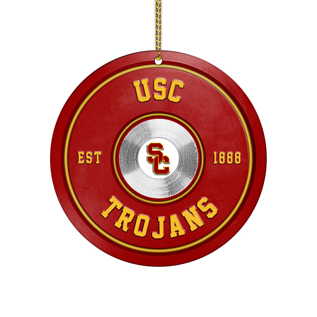 USC Trojans Fitness Circle Aluminium Ornament 2 Side Trending New Arrivals H52883 ETUG311023