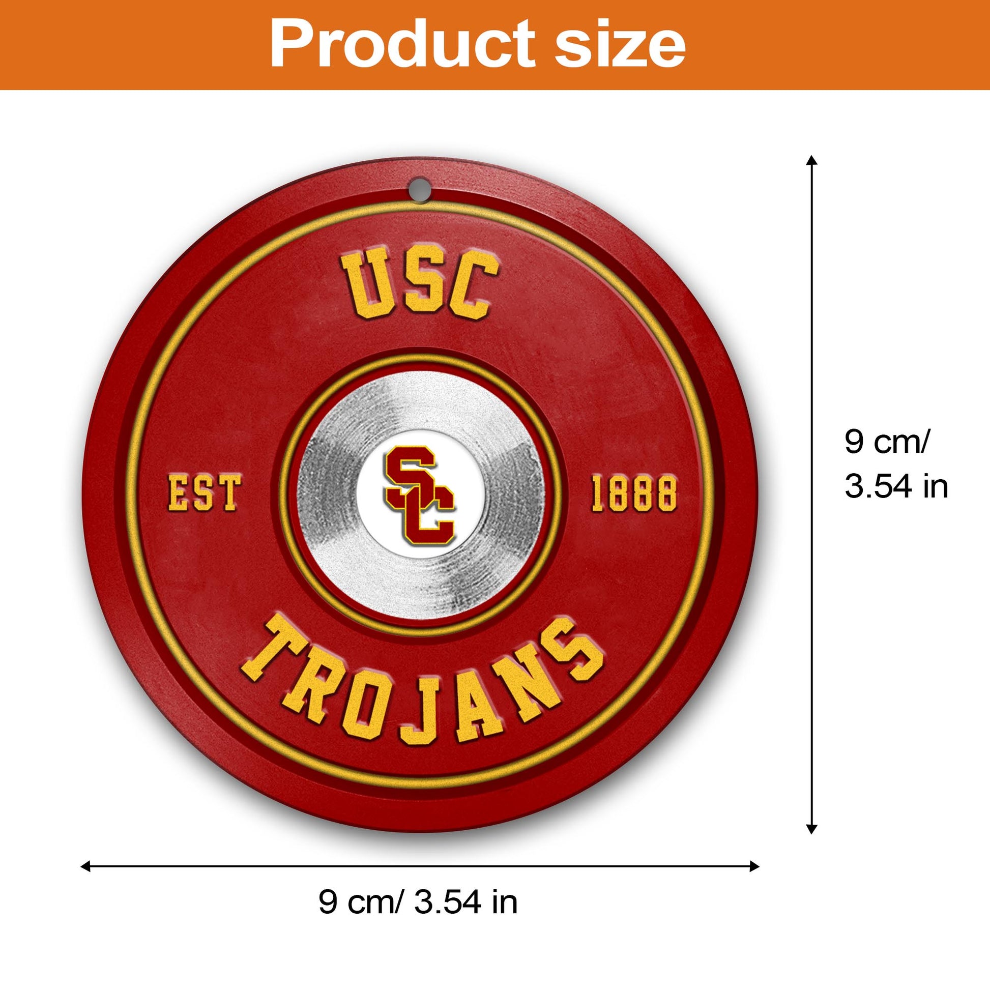 USC Trojans Fitness Circle Aluminium Ornament 2 Side Trending New Arrivals H52883 ETUG311023