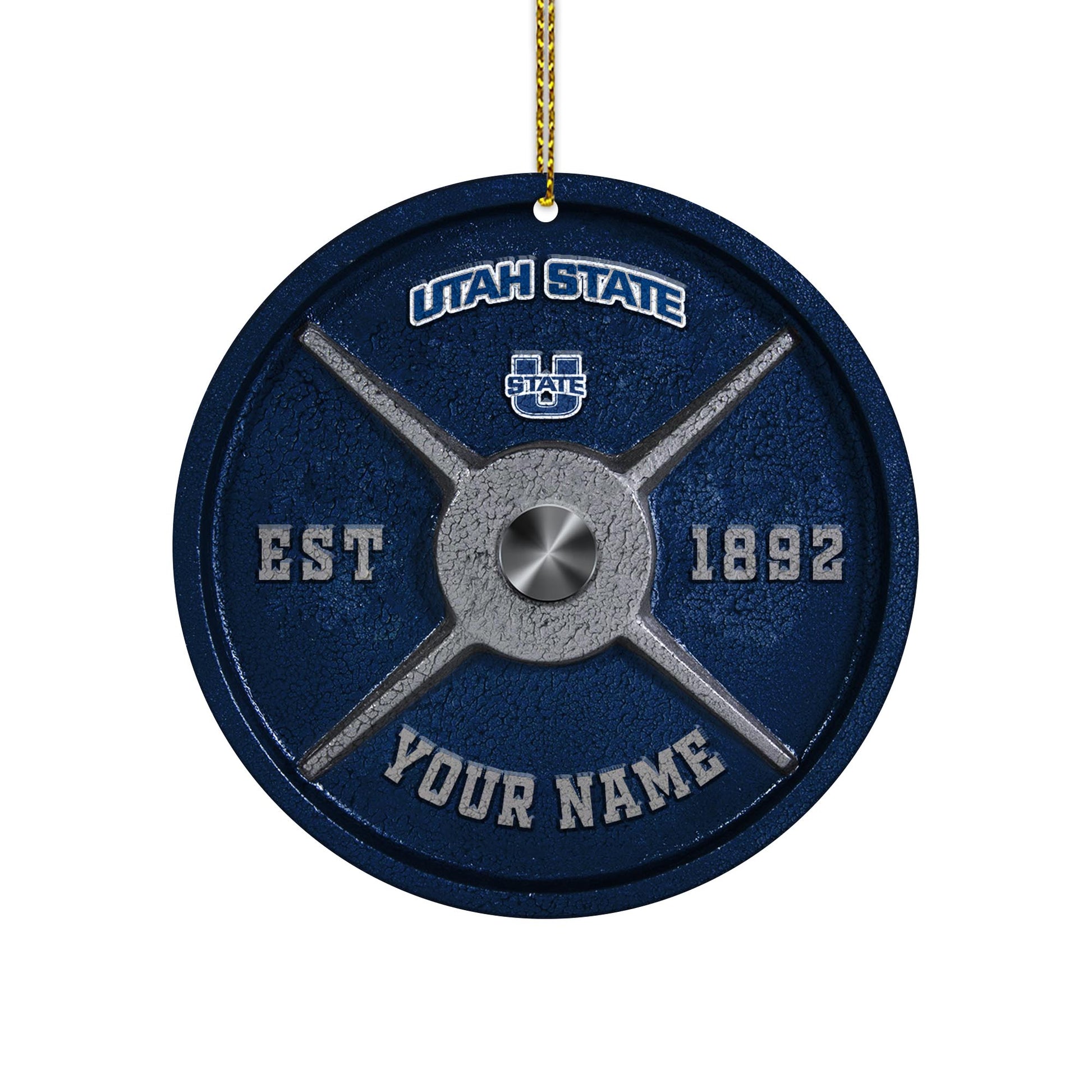 Utah State Aggies Fitness Circle Aluminium Custom Ornament 2 Side Trending New Arrivals H52884 ETUG311023
