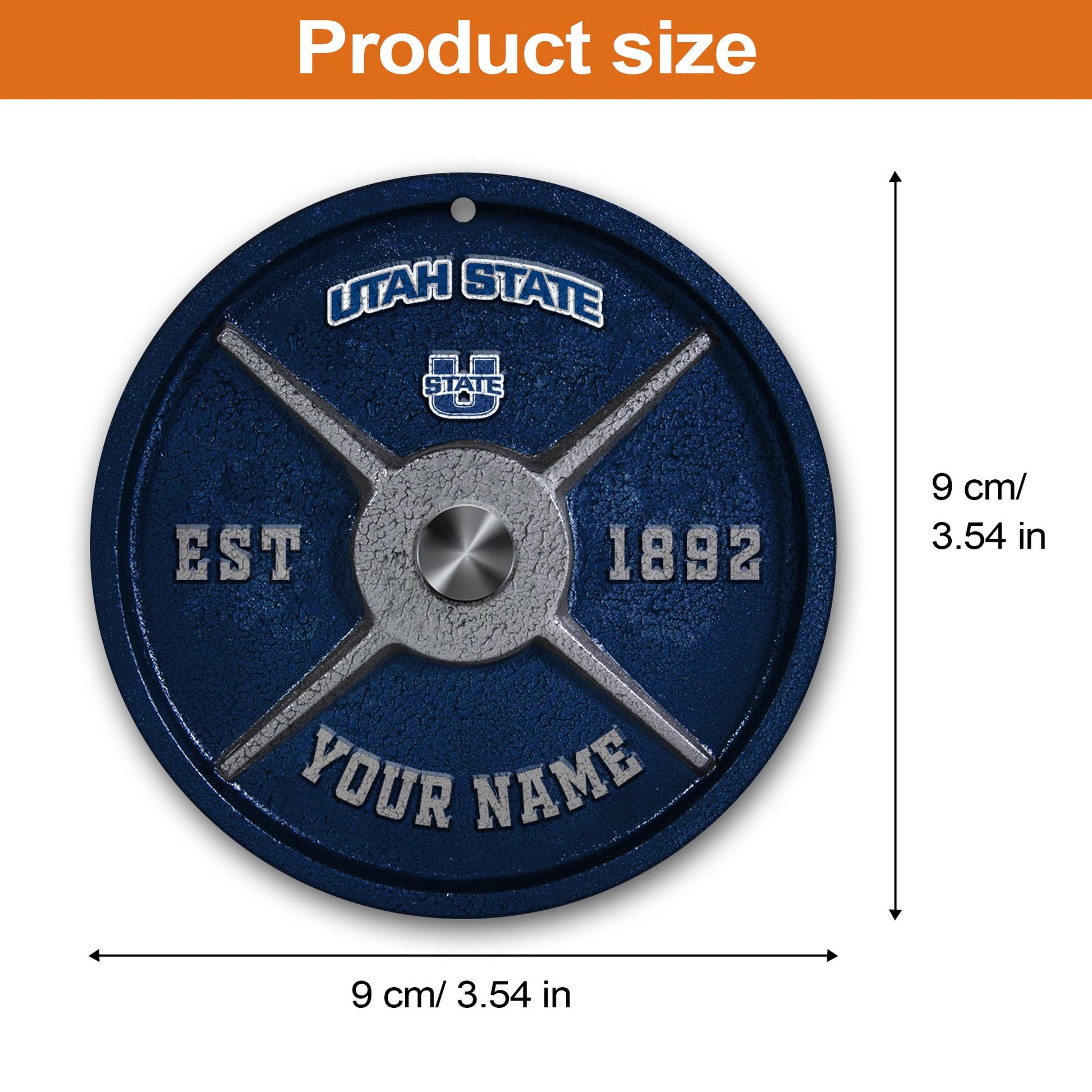 Utah State Aggies Fitness Circle Aluminium Custom Ornament 2 Side Trending New Arrivals H52884 ETUG311023