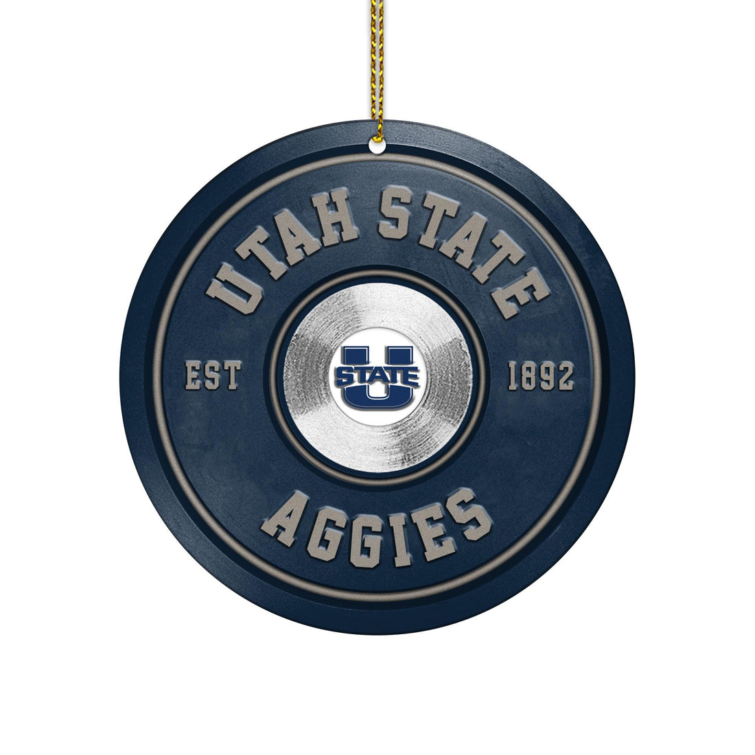 Utah State Aggies Fitness Circle Aluminium Ornament 2 Side Trending New Arrivals H52883 ETUG311023