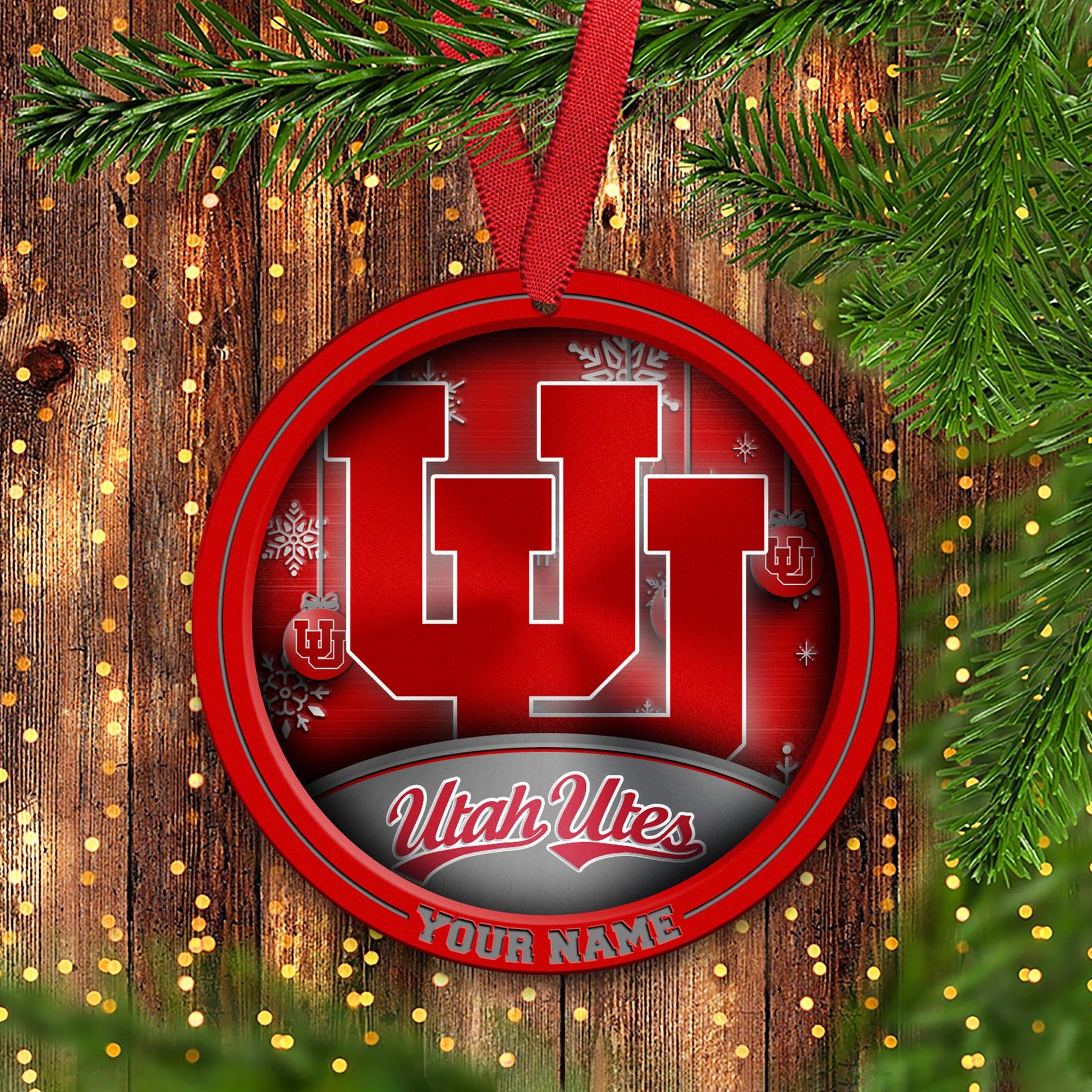 Utah Utes Circle Aluminium Custom Ornament 2 Side Trending New Arrivals H52912 ETUG311023