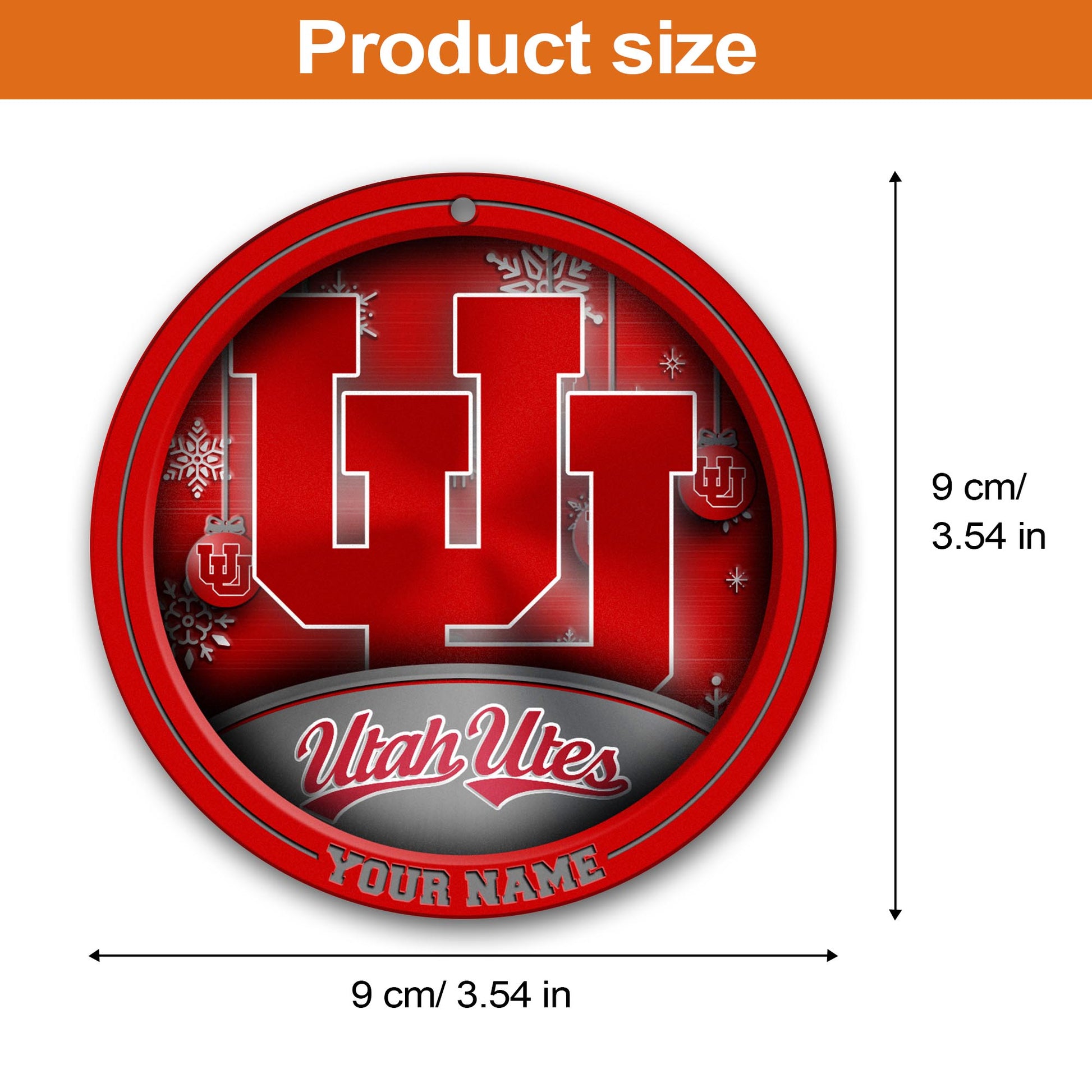Utah Utes Circle Aluminium Custom Ornament 2 Side Trending New Arrivals H52912 ETUG311023