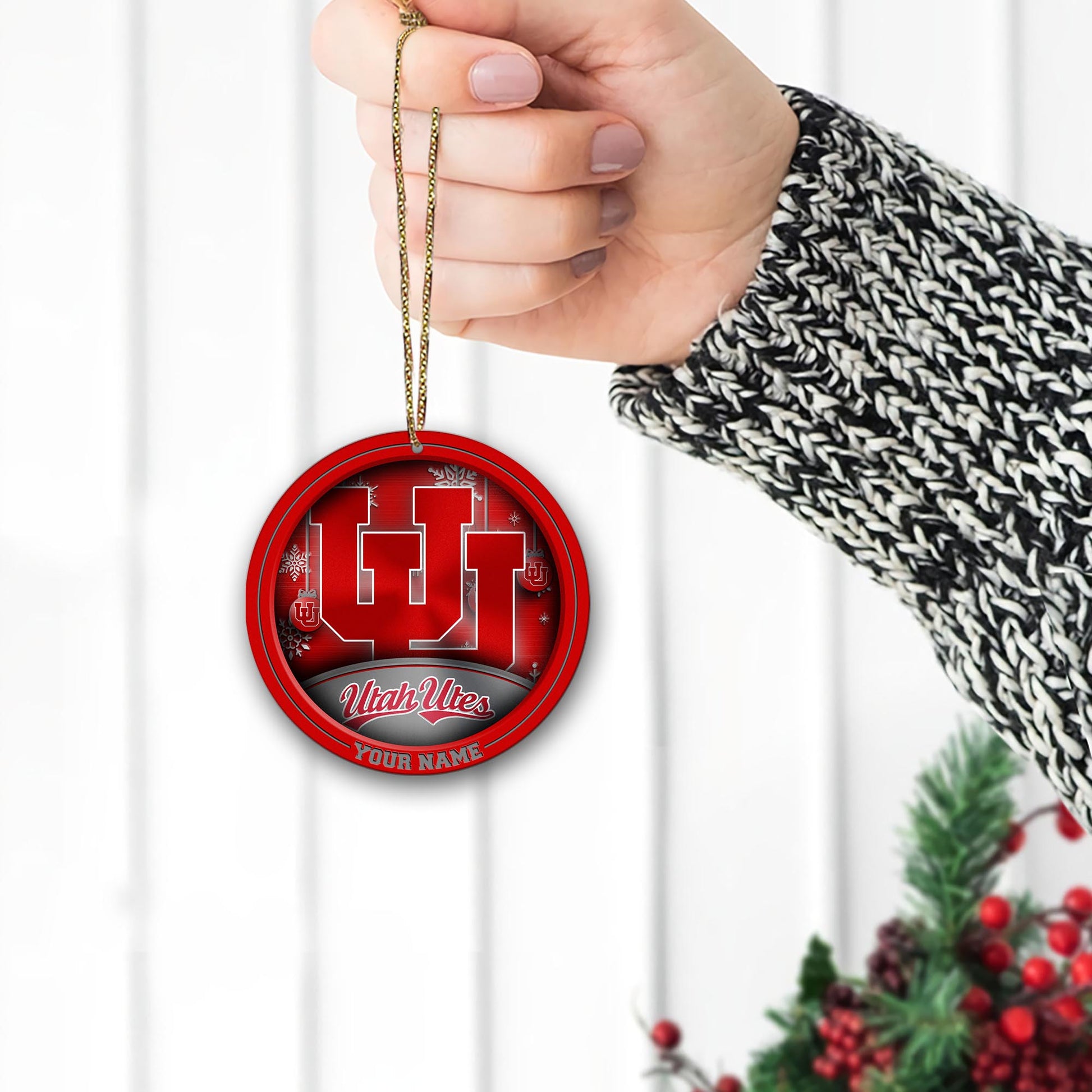 Utah Utes Circle Aluminium Custom Ornament 2 Side Trending New Arrivals H52912 ETUG311023