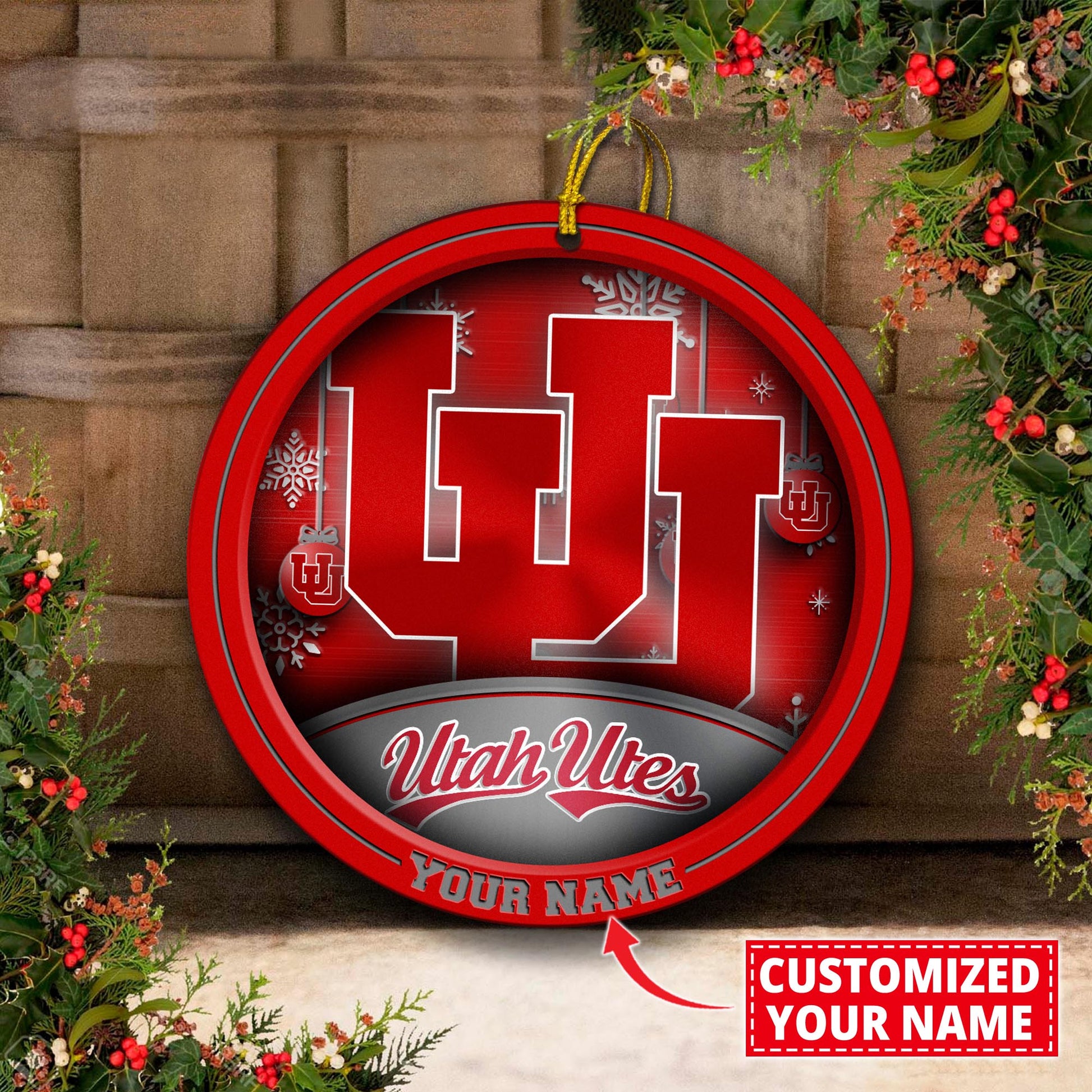 Utah Utes Circle Aluminium Custom Ornament 2 Side Trending New Arrivals H52912 ETUG311023