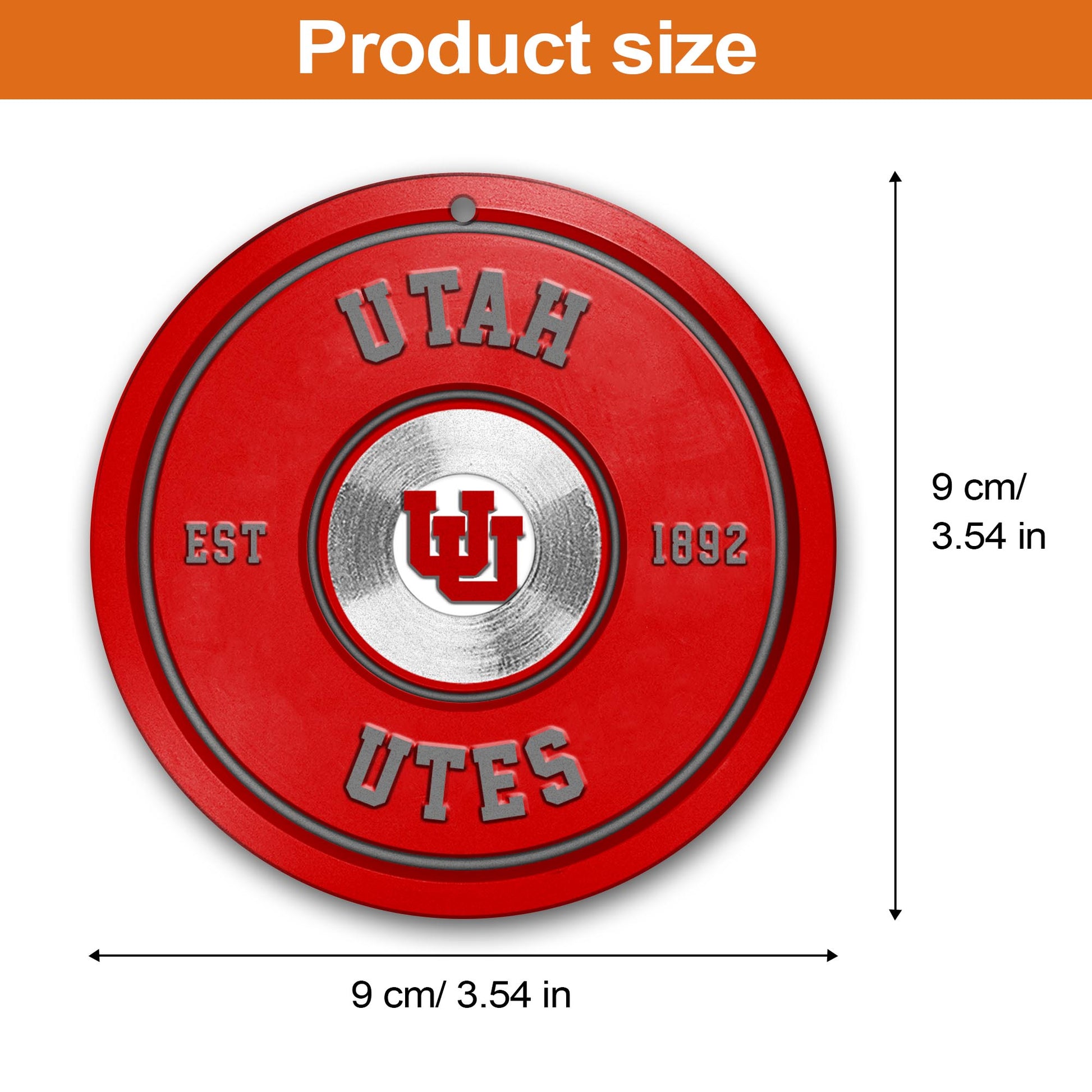 Utah Utes Fitness Circle Aluminium Ornament 2 Side Trending New Arrivals H52883 ETUG311023