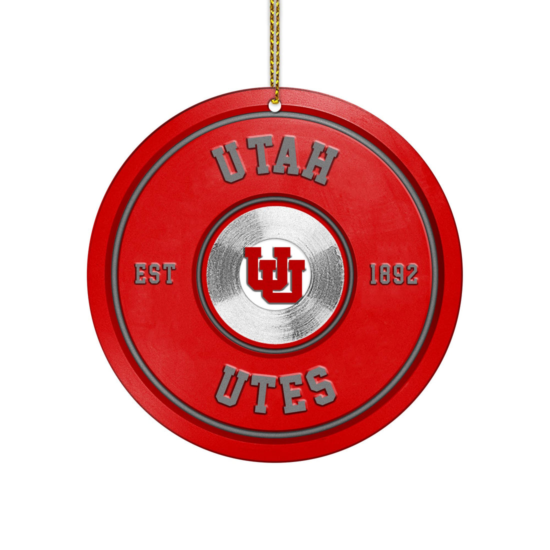 Utah Utes Fitness Circle Aluminium Ornament 2 Side Trending New Arrivals H52883 ETUG311023