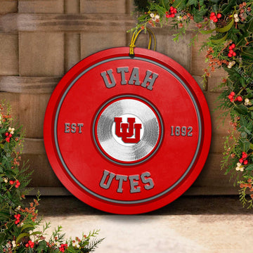 Utah Utes Fitness Circle Aluminium Ornament 2 Side Trending New Arrivals H52883 ETUG311023