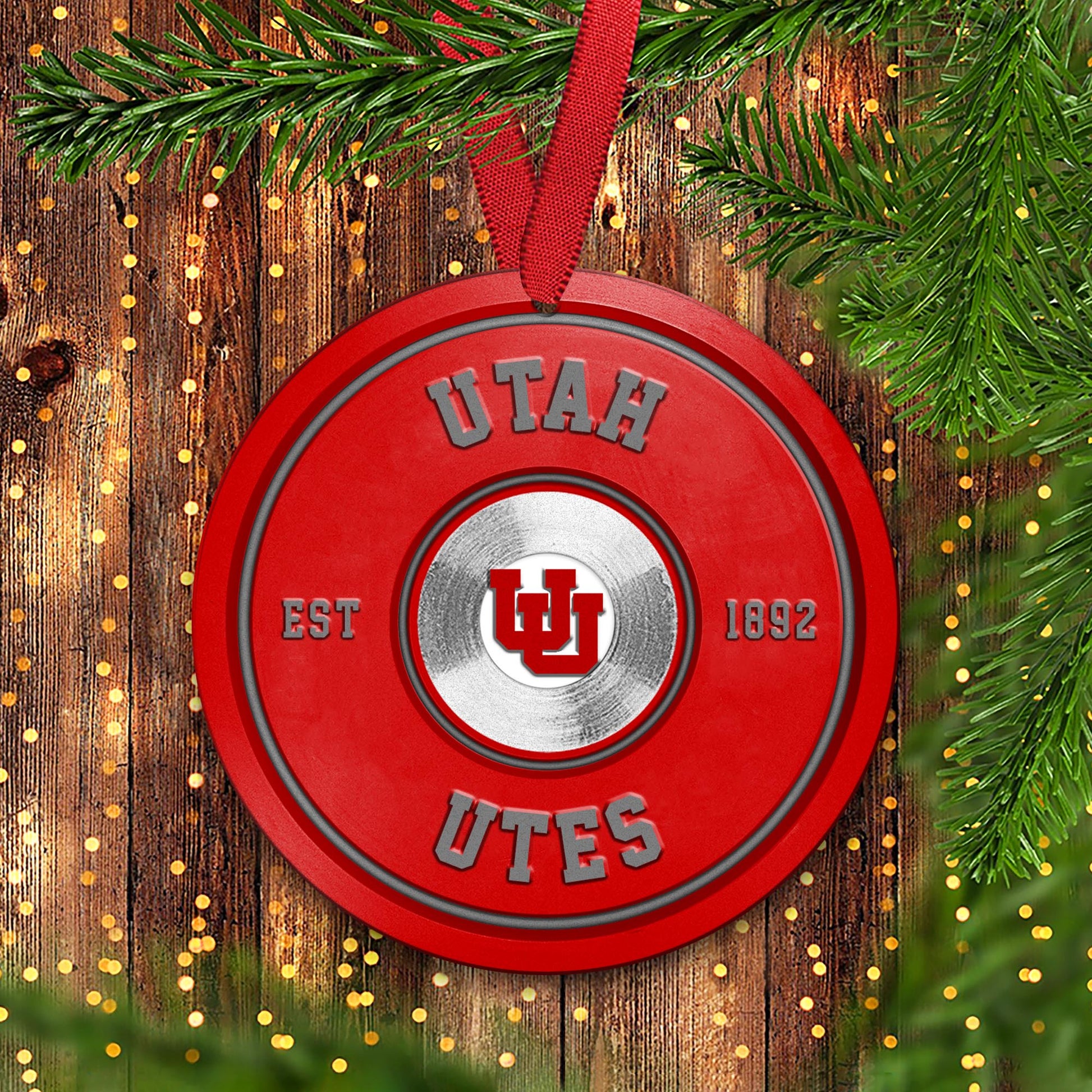 Utah Utes Fitness Circle Aluminium Ornament 2 Side Trending New Arrivals H52883 ETUG311023