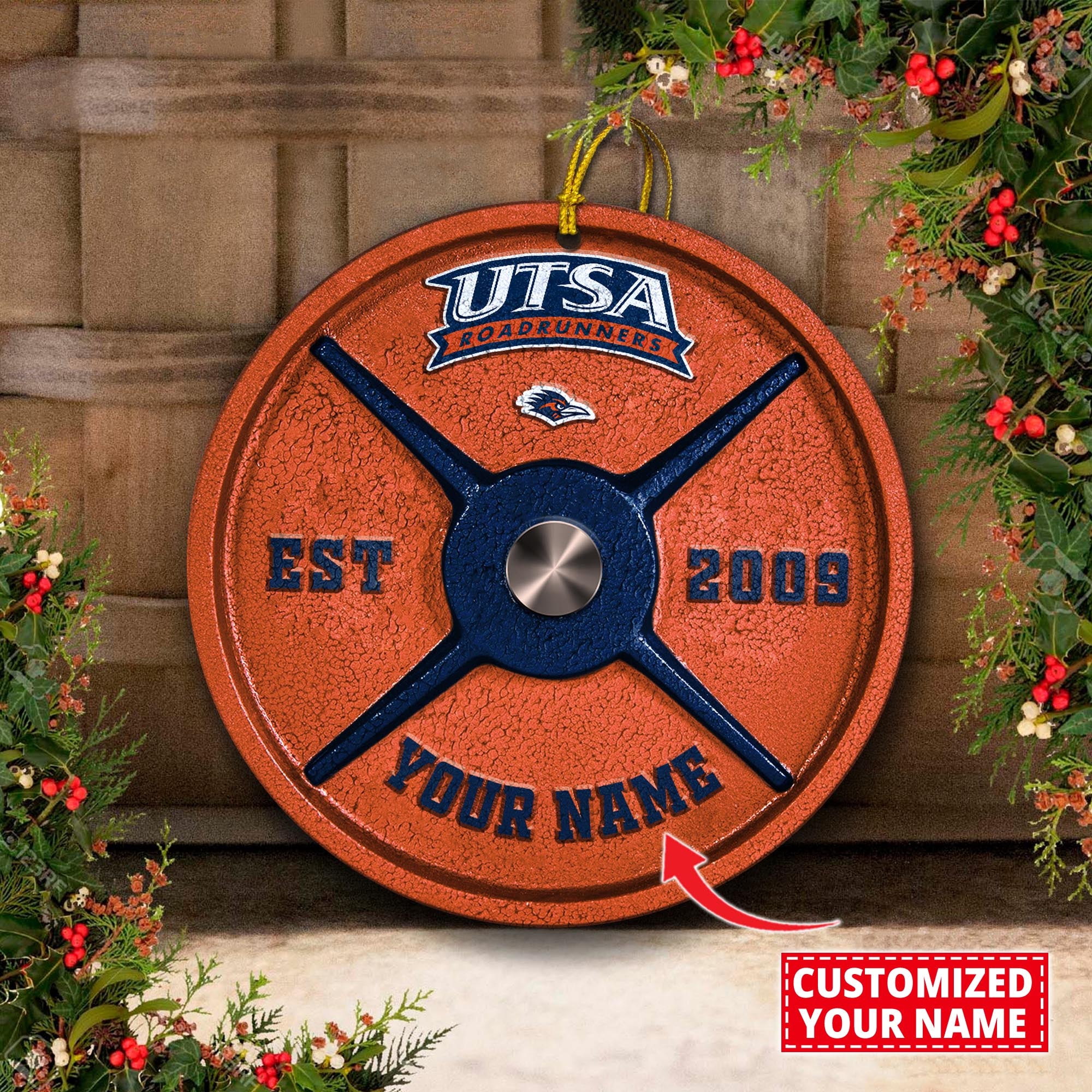 UTSA Roadrunners Fitness Circle Aluminium Custom Ornament 2 Side Trending New Arrivals H52884 ETUG311023