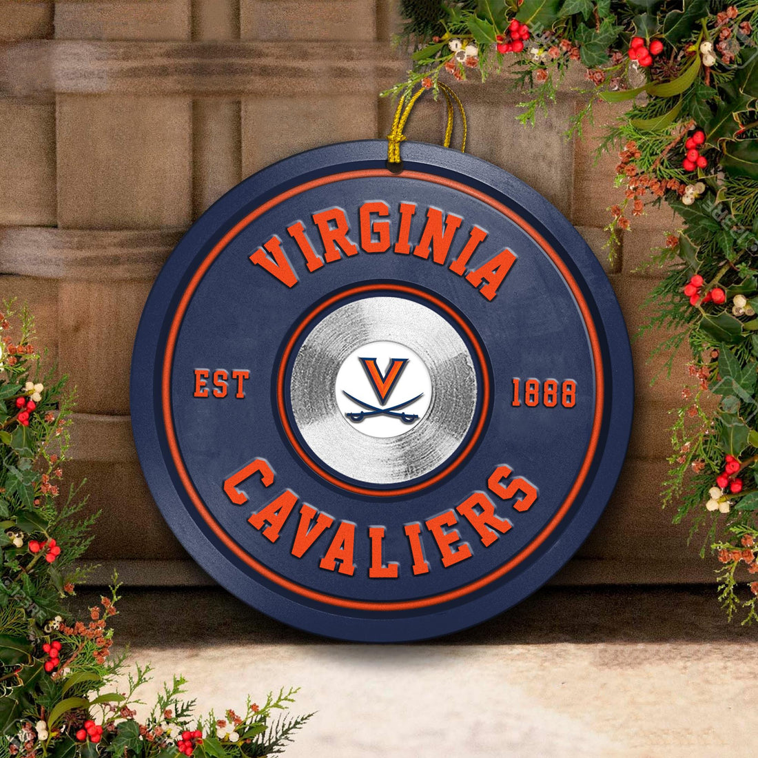 Virginia Cavaliers Fitness Circle Aluminium Ornament 2 Side Trending New Arrivals H52883 ETUG311023