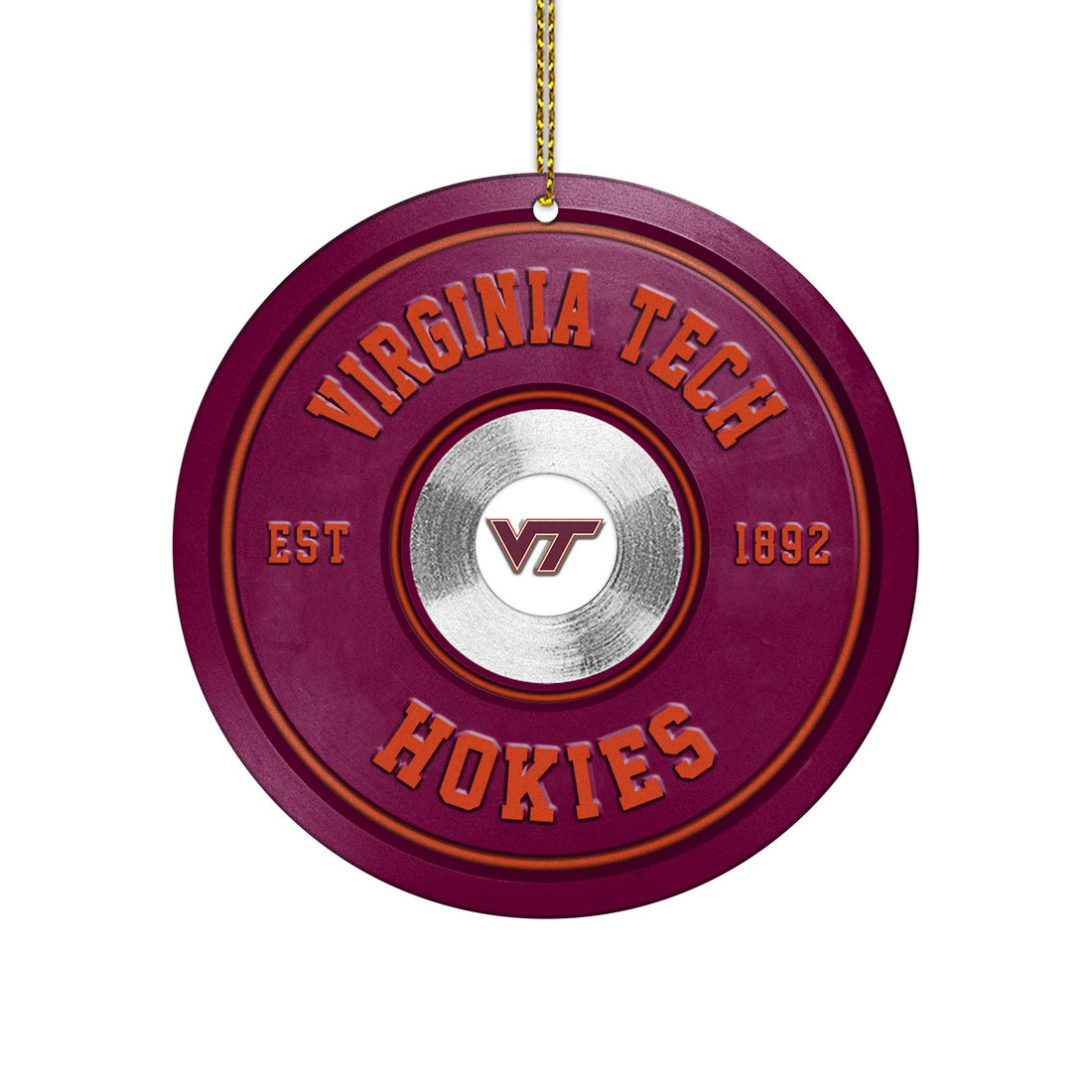 Virginia Tech Hokies Fitness Circle Aluminium Ornament 2 Side Trending New Arrivals H52883 ETUG311023