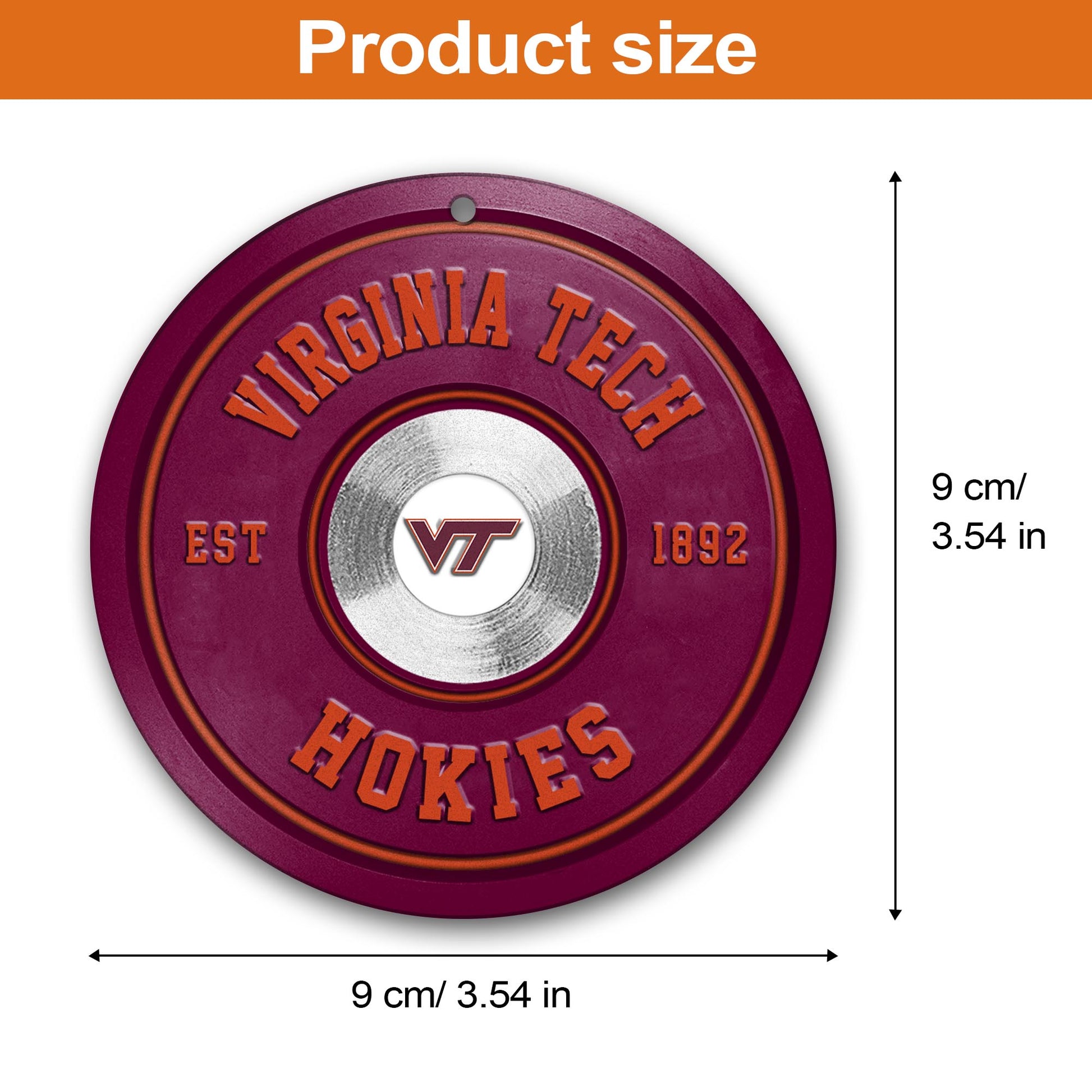 Virginia Tech Hokies Fitness Circle Aluminium Ornament 2 Side Trending New Arrivals H52883 ETUG311023