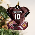 Washington Commanders 2 Layered Piece Wooden Ornament Custom Name And Number, Sport Team Ornament, Sport Gifts ETRG-52175