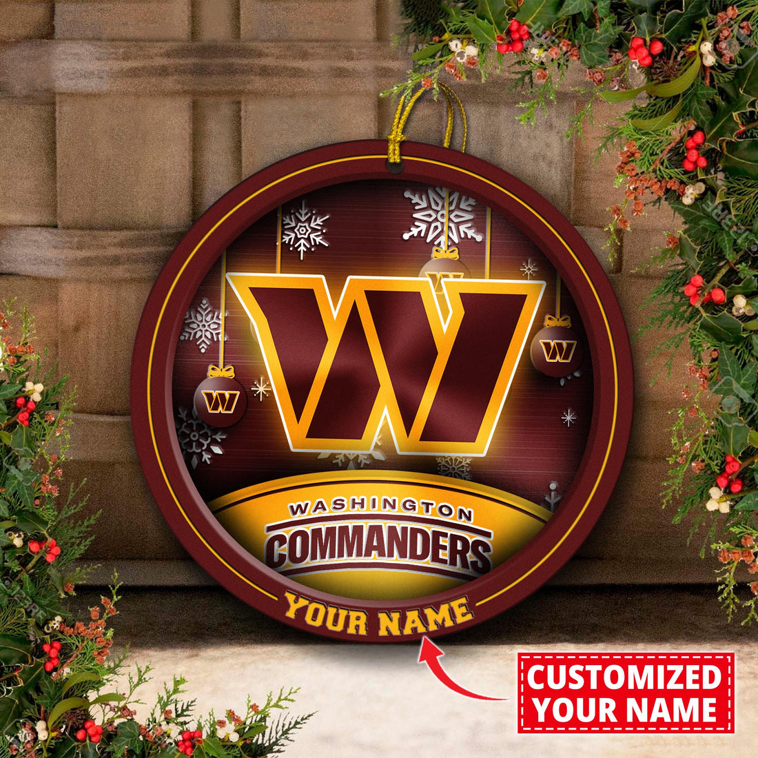 Washington Commanders Circle Aluminium Custom Ornament 2 Side Trending New Arrivals H52912 ETUG311023