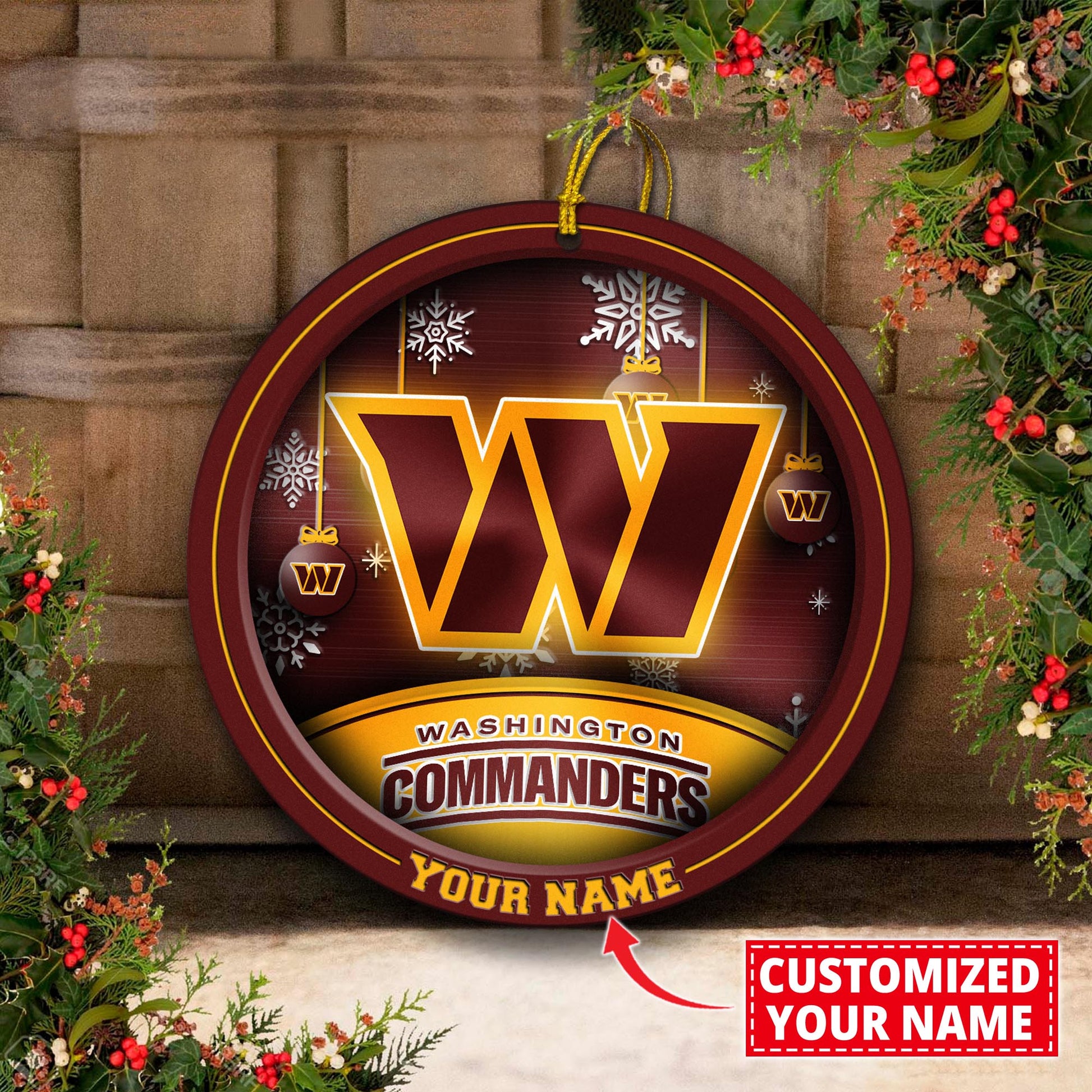 Washington Commanders Circle Aluminium Custom Ornament 2 Side Trending New Arrivals H52912 ETUG311023