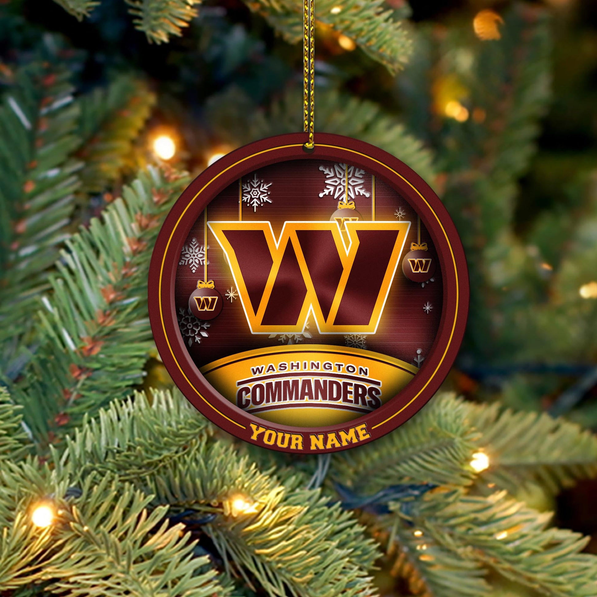 Washington Commanders Circle Aluminium Custom Ornament 2 Side Trending New Arrivals H52912 ETUG311023