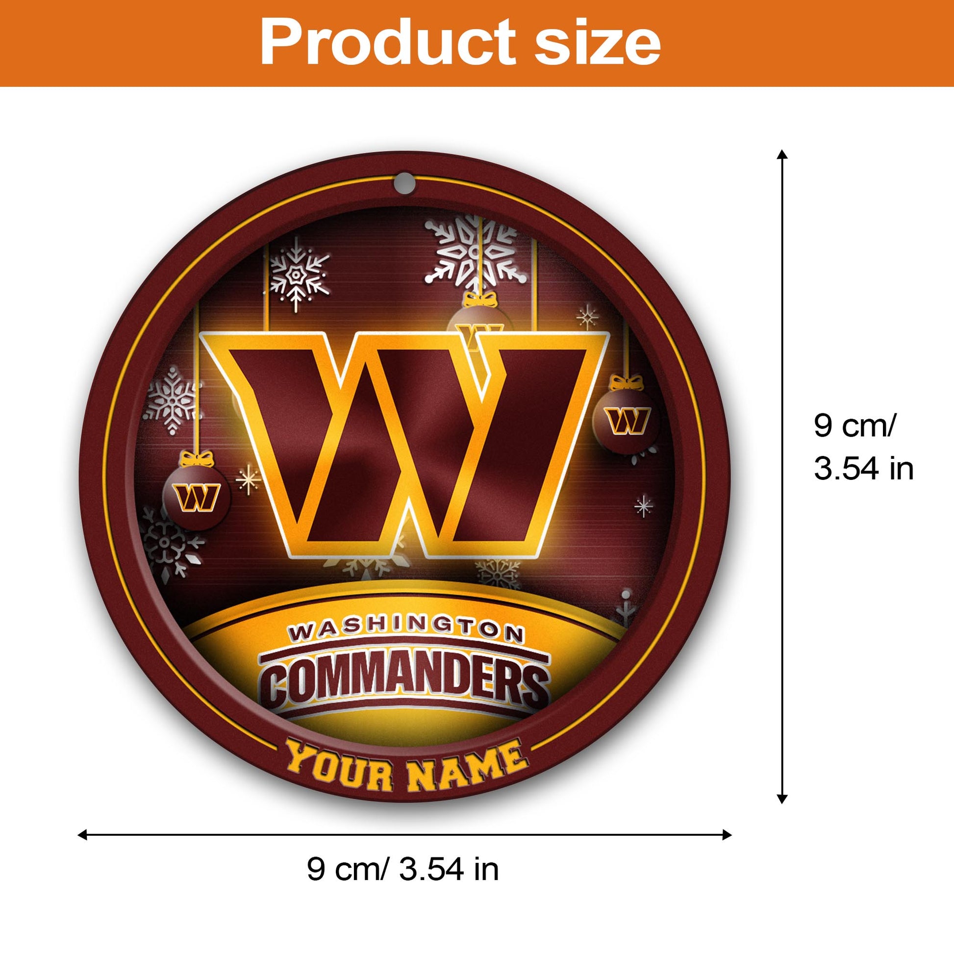 Washington Commanders Circle Aluminium Custom Ornament 2 Side Trending New Arrivals H52912 ETUG311023