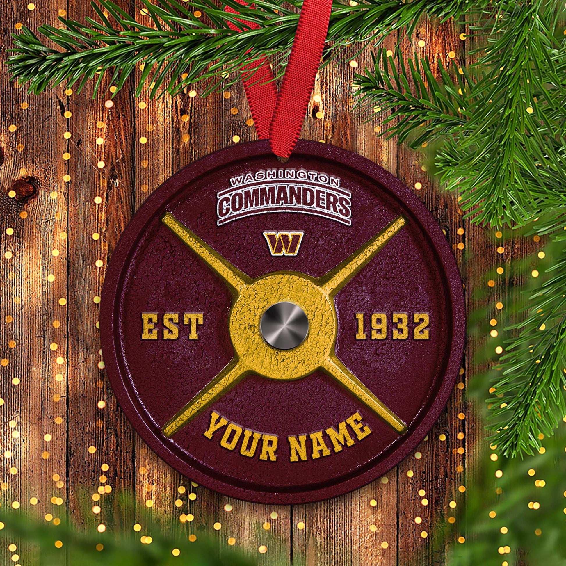 Washington Commanders Fitness Circle Aluminium Custom Ornament 2 Side Trending New Arrivals H52884 ETUG311023