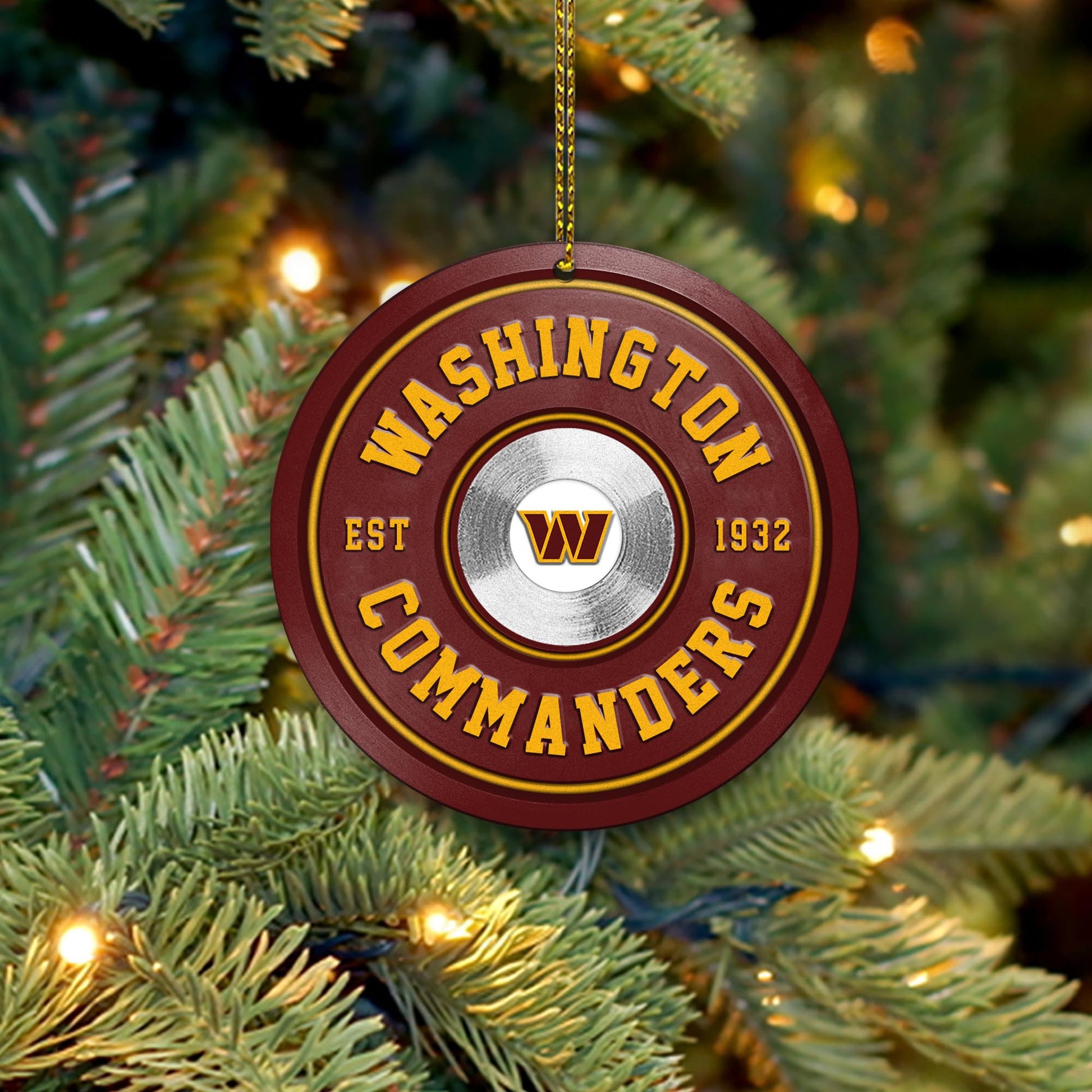 Washington Commanders Fitness Circle Aluminium Ornament 2 Side Trending New Arrivals H52883 ETUG311023