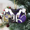 Washington Huskies 3 Layered Piece Wooden Ornament Custom Your Name And Number, Sport Ornament, Fan Gifts, Hanging Decorations ETRG-51982