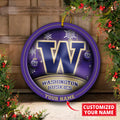 Washington Huskies Circle Aluminium Custom Ornament 2 Side Trending New Arrivals H52912 ETUG311023