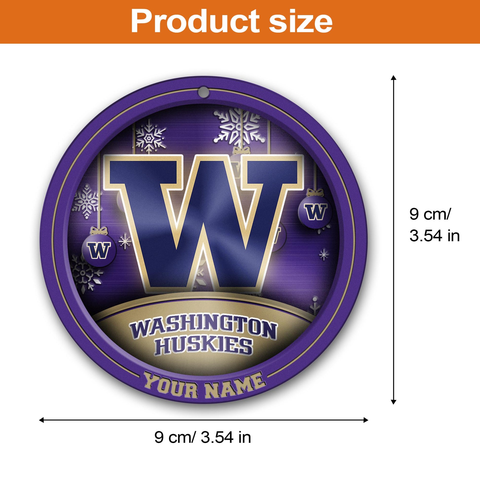 Washington Huskies Circle Aluminium Custom Ornament 2 Side Trending New Arrivals H52912 ETUG311023