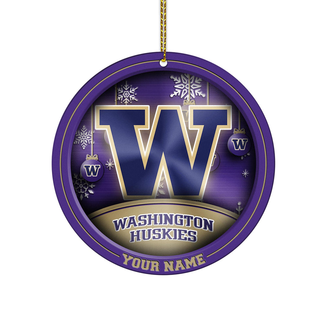 Washington Huskies Circle Aluminium Custom Ornament 2 Side Trending New Arrivals H52912 ETUG311023