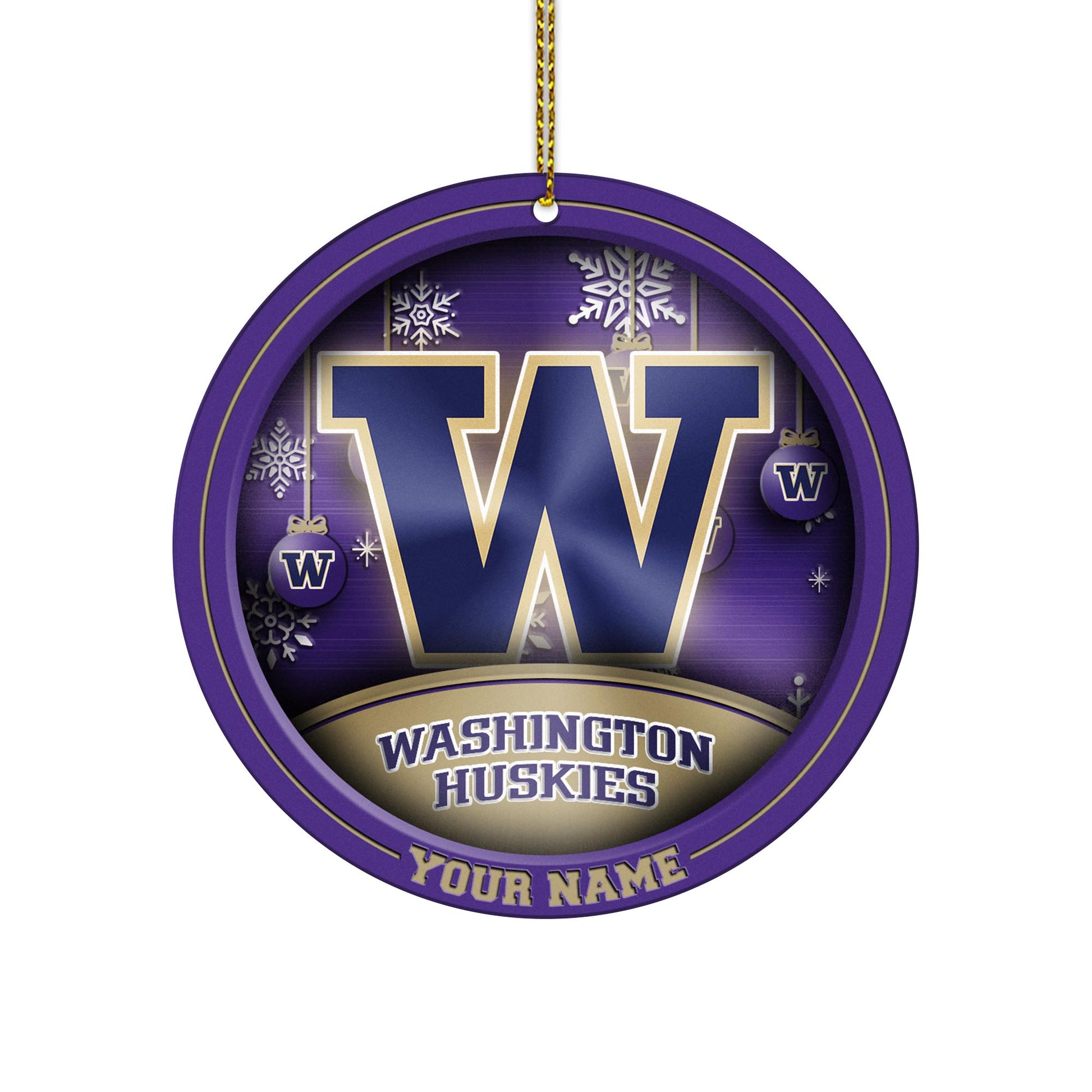 Washington Huskies Circle Aluminium Custom Ornament 2 Side Trending New Arrivals H52912 ETUG311023