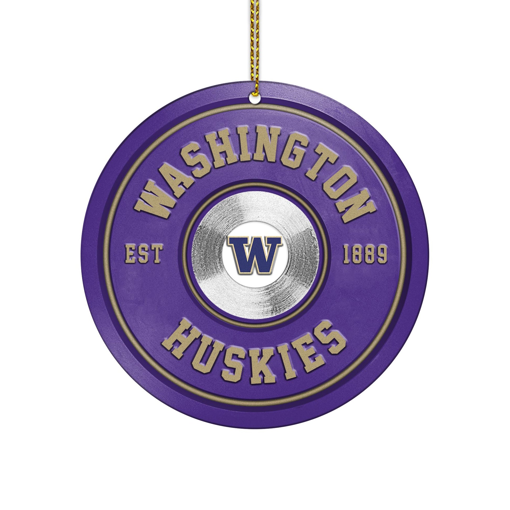 Washington Huskies Fitness Circle Aluminium Ornament 2 Side Trending New Arrivals H52883 ETUG311023