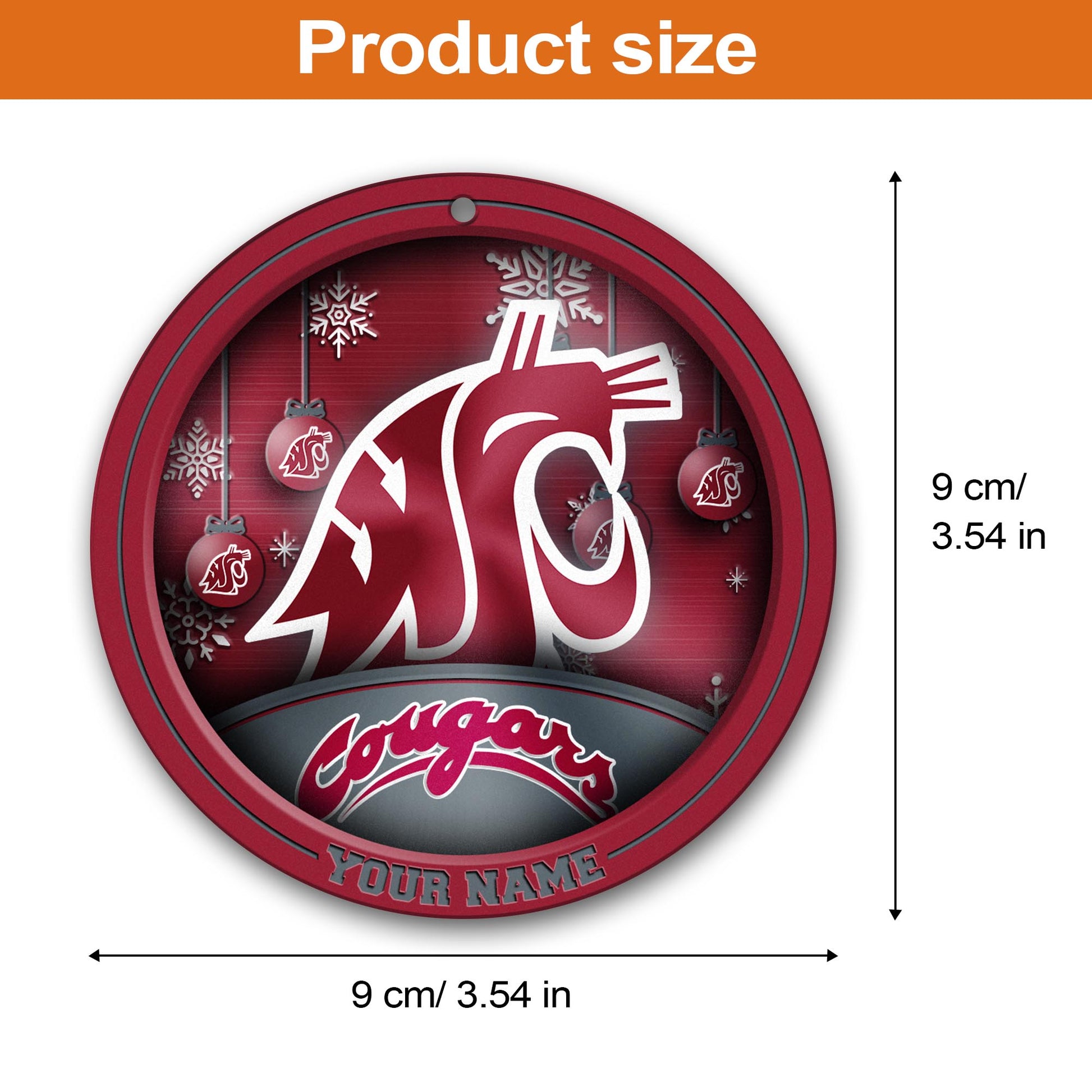 Washington State Cougars Circle Aluminium Custom Ornament 2 Side Trending New Arrivals H52912 ETUG311023