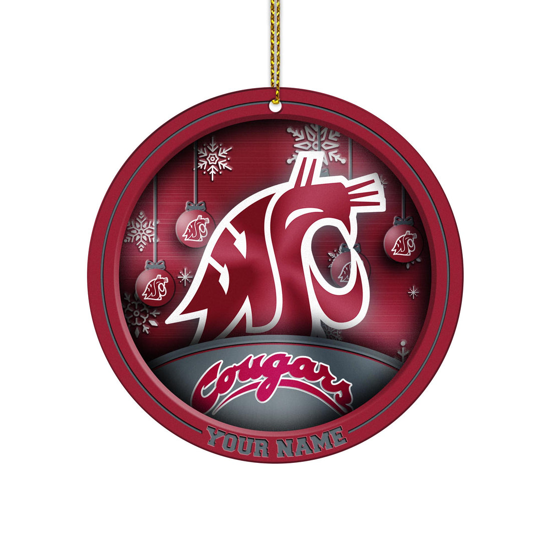 Washington State Cougars Circle Aluminium Custom Ornament 2 Side Trending New Arrivals H52912 ETUG311023