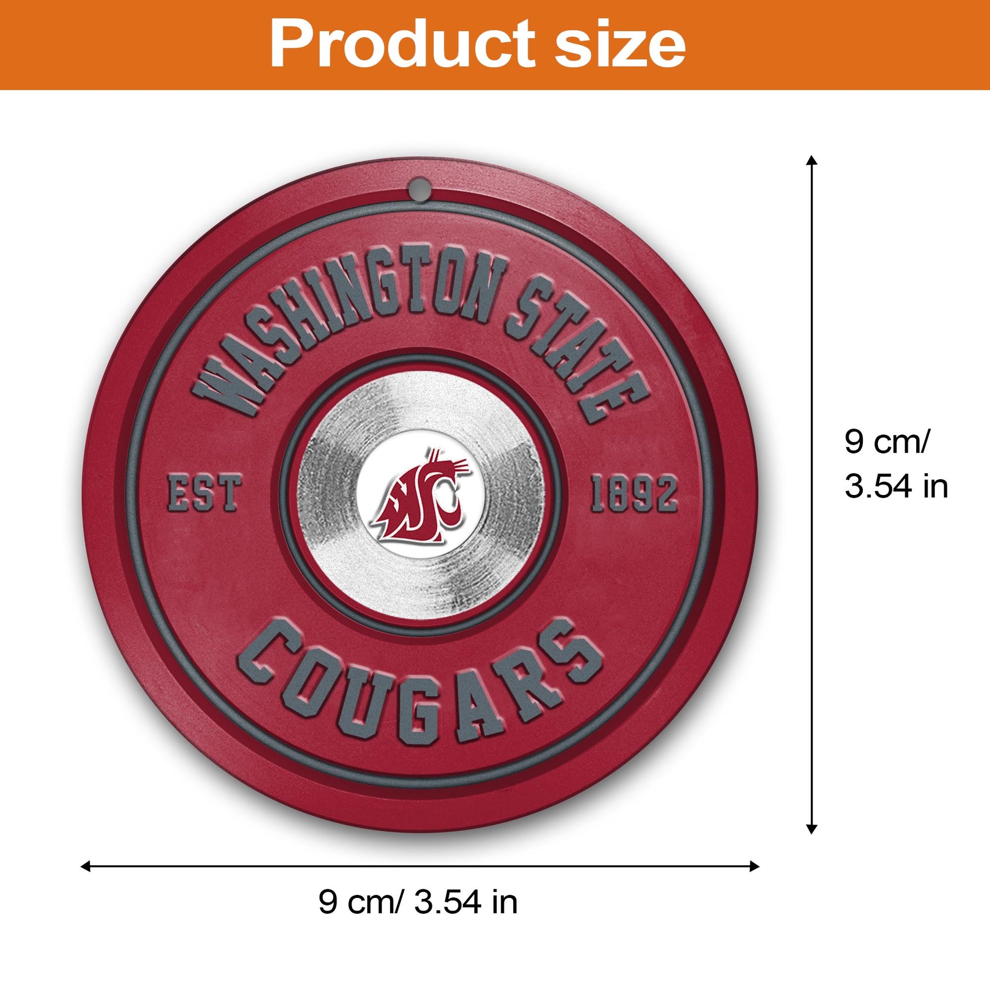 Washington State Cougars Fitness Circle Aluminium Ornament 2 Side Trending New Arrivals H52883 ETUG311023