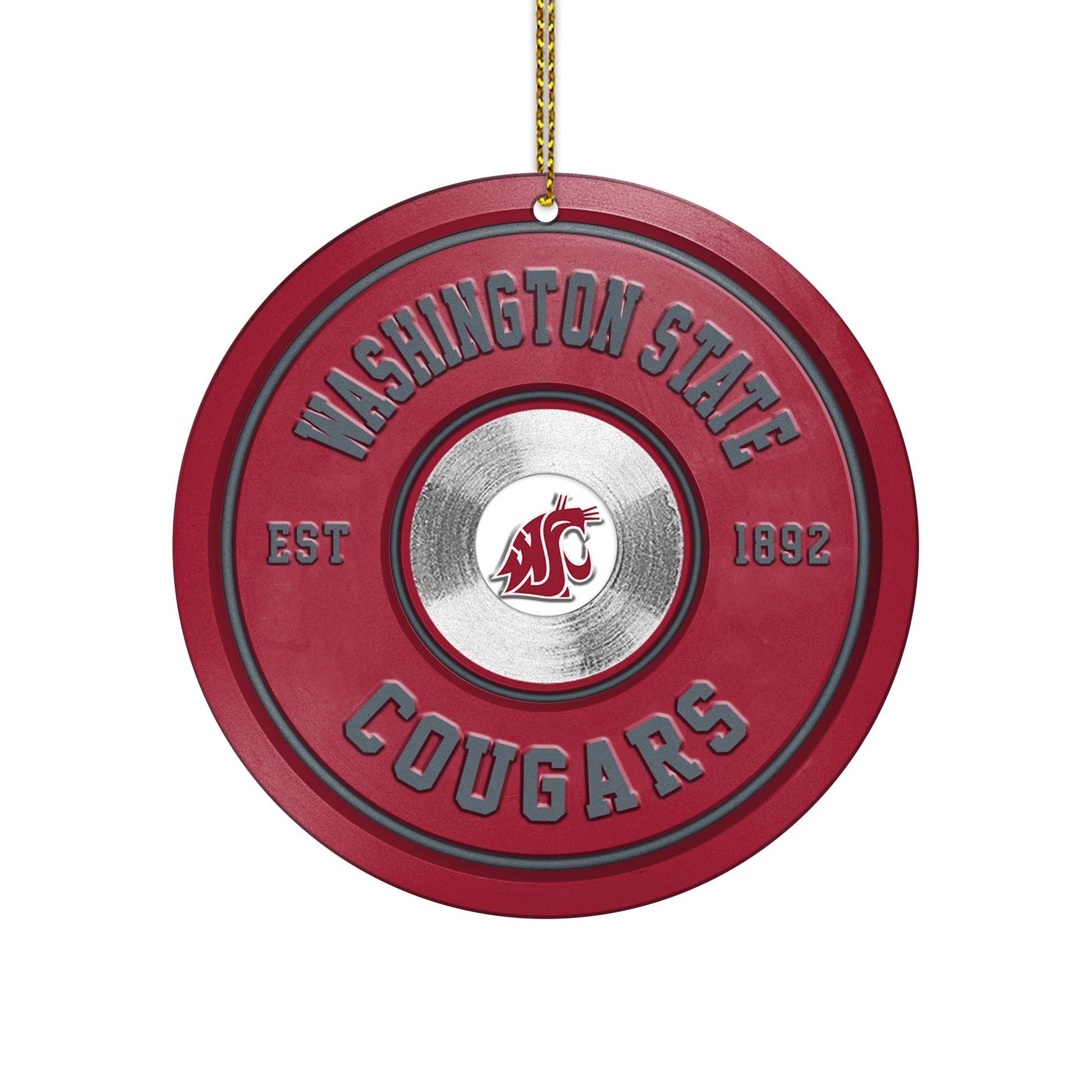Washington State Cougars Fitness Circle Aluminium Ornament 2 Side Trending New Arrivals H52883 ETUG311023