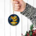 West Virginia Mountaineers Circle Aluminium Custom Ornament 2 Side Trending New Arrivals H52912 ETUG311023