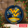 West Virginia Mountaineers Circle Aluminium Custom Ornament 2 Side Trending New Arrivals H52912 ETUG311023