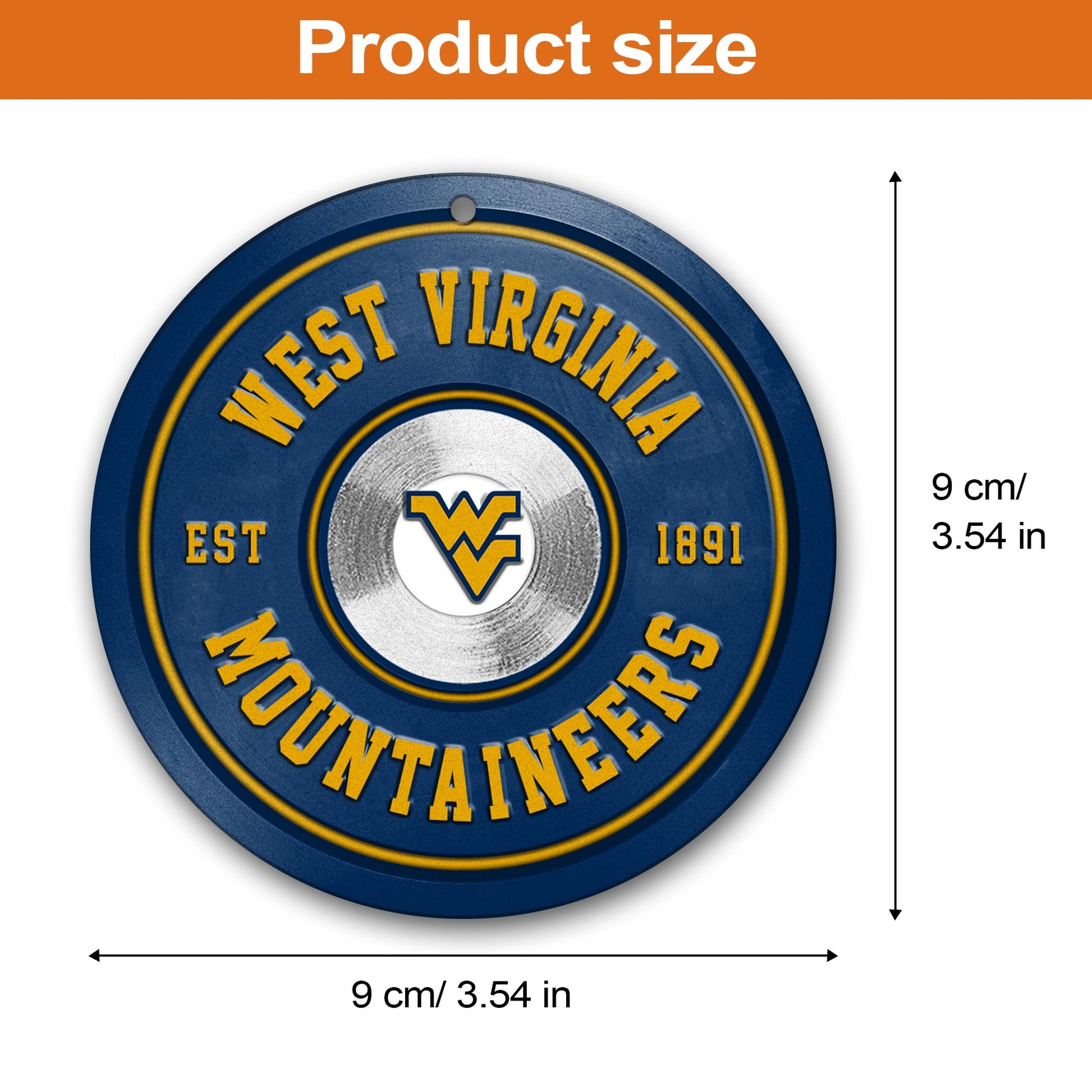 West Virginia Mountaineers Fitness Circle Aluminium Ornament 2 Side Trending New Arrivals H52883 ETUG311023