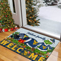 West Virginia Mountaineers Football Team Doormat Personalized Your Family Name, Sport And Grinch Doormat, Football Lovers Gifts, Home Decorations ETHY-53152