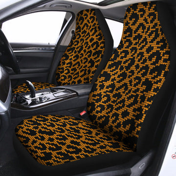 Wild Leopard Knitted Pattern Print Universal Fit Car Seat Covers