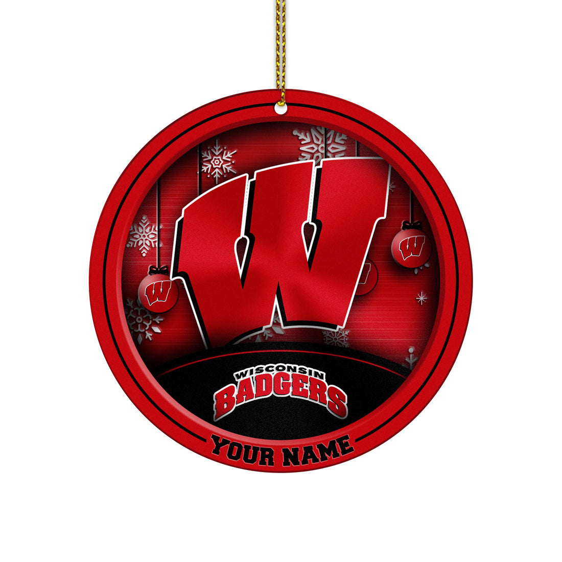 Wisconsin Badgers Circle Aluminium Custom Ornament 2 Side Trending New Arrivals H52912 ETUG311023