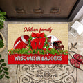 Wisconsin Badgers Doormat Personalized Your Name, Sport Team Doormat, Christmas Gifts For Football Fan, Home Decor ETHY-52726