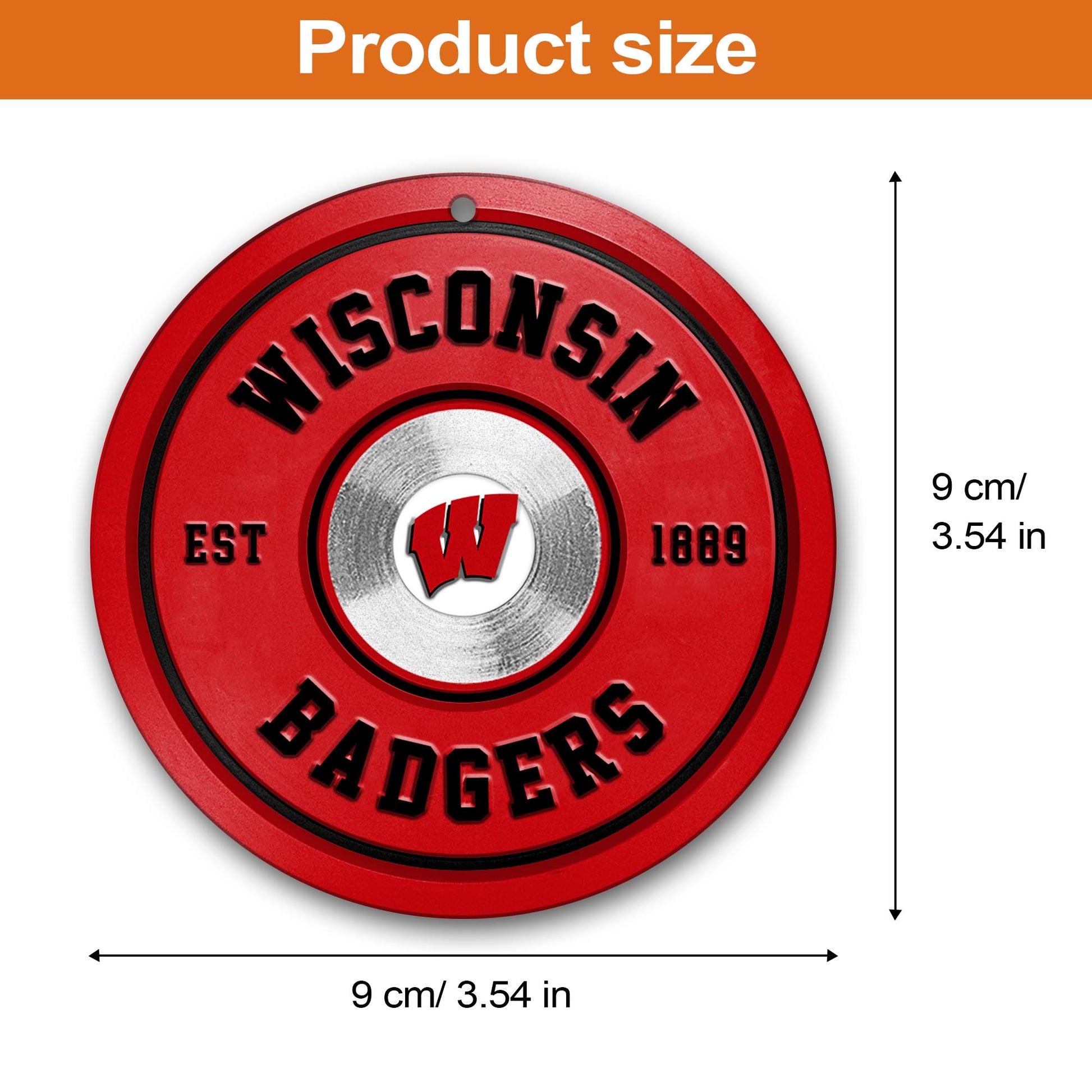Wisconsin Badgers Fitness Circle Aluminium Ornament 2 Side Trending New Arrivals H52883 ETUG311023